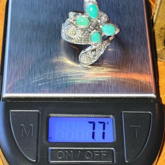 Sierra Nevada Turquoise Sterling Silver Butterfly Sunflower Ring Size 9 - Picture 8 of 9